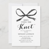 Elegant Black Bow Vrijgezellenfeest Kaart (Voorkant)