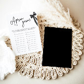 Elegant Black Bow Vrijgezellenfeest Schort spel Kaart