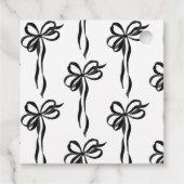 Elegant Black Bow Vrijgezellenfeest Script Dank u Bedankjes Labels (Achterkant)