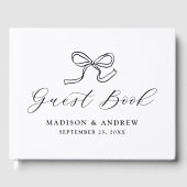 Elegant Black Bow Wedding Gastenboek (Voorkant)