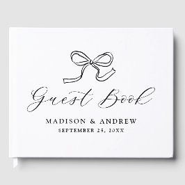 Elegant Black Bow Wedding Gastenboek