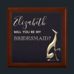 Elegant Black Bridesmaid Cadeaudoosje<br><div class="desc">Eenvoudig,  modern,  elegant,  chic black Bridesmaid-voorsteldoosje met een uniek faux gouden windhond-silhouet - symbool van eindeloze liefde en toewijding.</div>