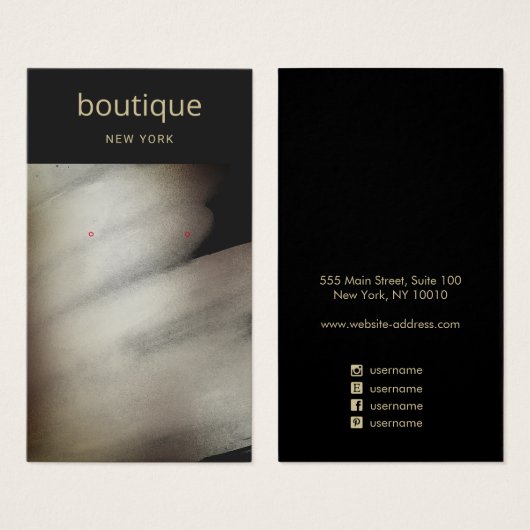 Elegant Black Bronze Painted Earring Display Kaart (Voorkant /achterkant)