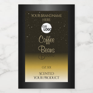 Elegant Black Brown beige Ombre Product Label Logo Voedselcontainer Etiket