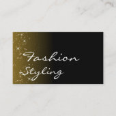 Elegant Black Brown Glitter Stars Chic met foto Visitekaartje (Voorkant)