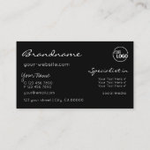 Elegant Black Brown Glitter Stars Chic met Logo Visitekaartje (Achterkant)