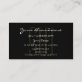 Elegant Black Brown Glitter Stars met Initialen Visitekaartje (Achterkant)