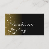 Elegant Black Brown Glitter Stars met Initialen Visitekaartje (Voorkant)