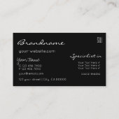 Elegant Black Brown Glitter Stars met monogram Visitekaartje (Achterkant)