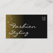 Elegant Black Brown Glitter Stars met monogram Visitekaartje (Voorkant)