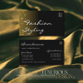 Elegant Black Brown Glitter Stars met monogram Visitekaartje
