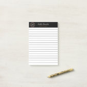 Elegant Black Brown Mix Professional Monogram Post-it® Notes (Op bureau)