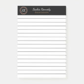 Elegant Black Brown Mix Professional Monogram Post-it® Notes (Voorkant)