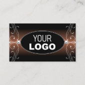 Elegant Black Brown  Sparkle Jewelen voegen Logo t Visitekaartje (Voorkant)