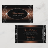 Elegant Black Brown  Sparkle Jewels Stylish Visitekaartje (Voorkant / Achterkant)