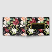 Elegant Black Burgundy Blush White Floral Pattern Gastenboek (Volledig)