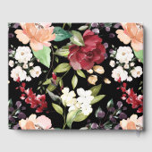Elegant Black Burgundy Blush White Floral Pattern Gastenboek (Achterkant)