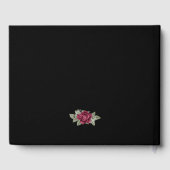 Elegant Black Burgundy Roos Floral Funeral Photo Gastenboek (Achterkant)