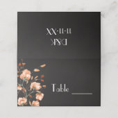 Elegant Black Burnt Oranje Floral Fall Wedding Plaatskaartje (Buitenkant ongevouwen)