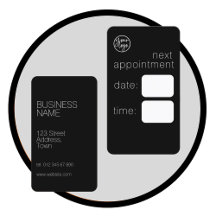 ELEGANT BLACK BUSINESS LOGO VOLGENDE AFSPRAAKKAART