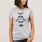 Elegant Black Butterflies Vertical Design — Grey T T-shirt (Voorkant)