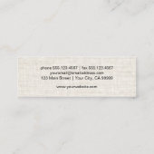 Elegant Black Butterfly Logo Tan Linen Look Mini Visitekaartje (Achterkant)