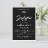 Elegant Black Caduceus Pharmacist Graduation Party Kaart (Staand voorkant)