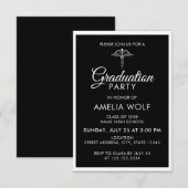Elegant Black Caduceus Pharmacist Graduation Party Kaart (Voorkant / Achterkant)