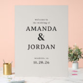 Elegant Black Calligraphy Acryl Bord (Huwelijk)