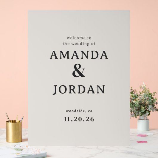 Elegant Black Calligraphy Acryl Bord (Huwelijk)