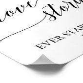 Elegant Black Calligraphy Alcohol Love Story Sign Poster (Hoek)