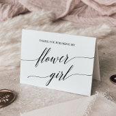 Elegant Black Calligraphy Bloemenmeisje Bedankkaart