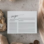 Elegant Black Calligraphy Bridal Recipe Kaarten<br><div class="desc">Deze elegante zwarte kalligrafierrecept-kaarten zijn een geweldige manier om de bruid-to-be te voorzien van alle recepten die ze als nieuwe vrouw nodig heeft! Het eenvoudige ontwerp is voorzien van een minimalistische kaart die is voorzien van romantische en grillige typografie. Het mooie aan deze dubbelzijdige kaarten is dat er genoeg ruimte...</div>