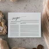 Elegant Black Calligraphy Bridal Recipe Kaarten