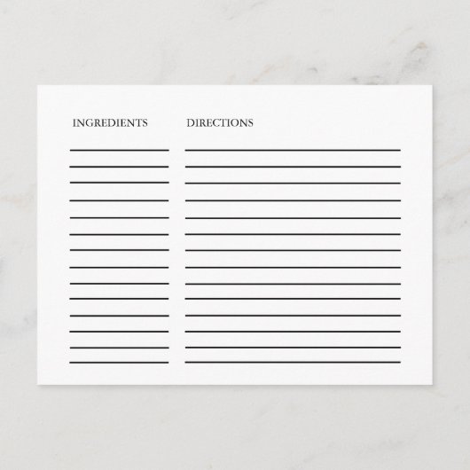 Elegant Black Calligraphy Bridal Recipe Kaarten (Achterkant)