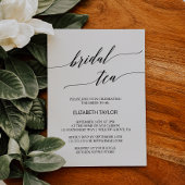 Elegant Black Calligraphy Bridal Tea Kaart