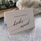 Elegant Black Calligraphy Bridesmaid Bedankkaart
