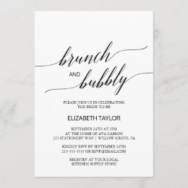 Elegant Black Calligraphy Brunch en Bubble Kaart