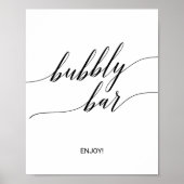 Elegant Black Calligraphy Bubble Bar Sign. Poster (Voorkant)