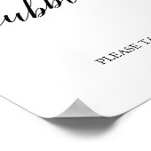 Elegant Black Calligraphy Bubbles Sign Poster (Hoek)