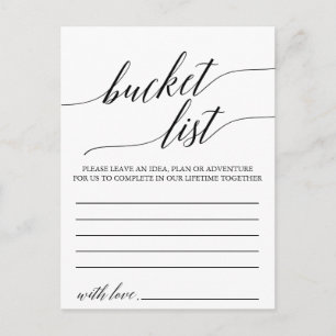 Elegant Black Calligraphy Bucket List Kaarten