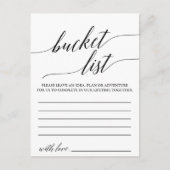 Elegant Black Calligraphy Bucket List Kaarten (Voorkant)