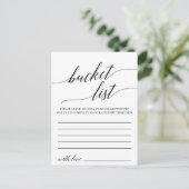Elegant Black Calligraphy Bucket List Kaarten (Staand voorkant)