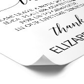 Elegant Black Calligraphy Bucket List Sign Poster (Hoek)