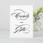 Elegant Black Calligraphy Cards and Gifts Sign (Staand voorkant)