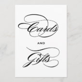 Elegant Black Calligraphy Cards and Gifts Sign (Voorkant)