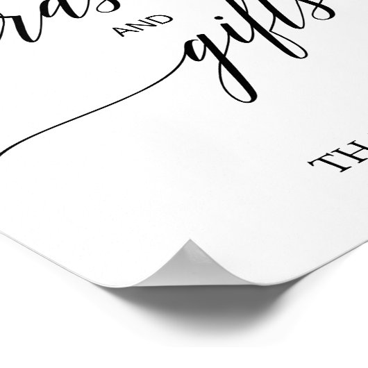 Elegant Black Calligraphy Cards and Gifts Sign Poster (Hoek)