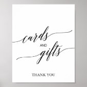 Elegant Black Calligraphy Cards and Gifts Sign Poster (Voorkant)