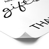 Elegant Black Calligraphy Cards and Gifts Sign Poster (Hoek)