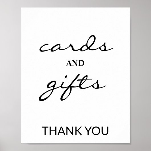 Elegant Black Calligraphy Cards and Gifts Sign Poster (Voorkant)